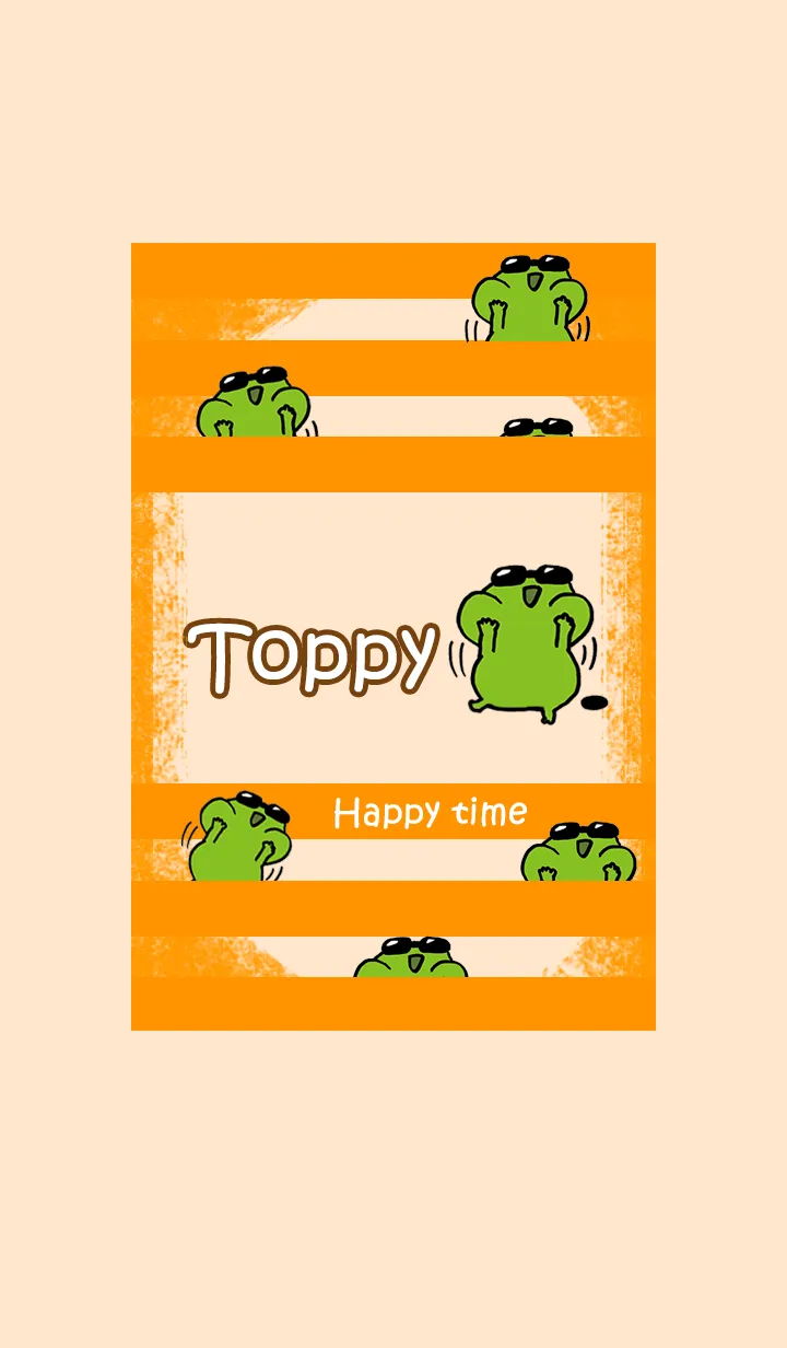 [LINE着せ替え] サングラス蛙TOPPY 02 オレンジ色の画像1