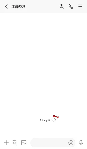 [LINE着せ替え] ホワイト×赤リボン。スマイル。の画像3