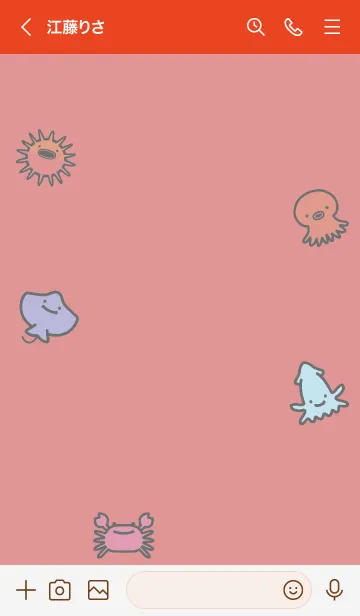 [LINE着せ替え] 赤 : 海のいきものの画像3