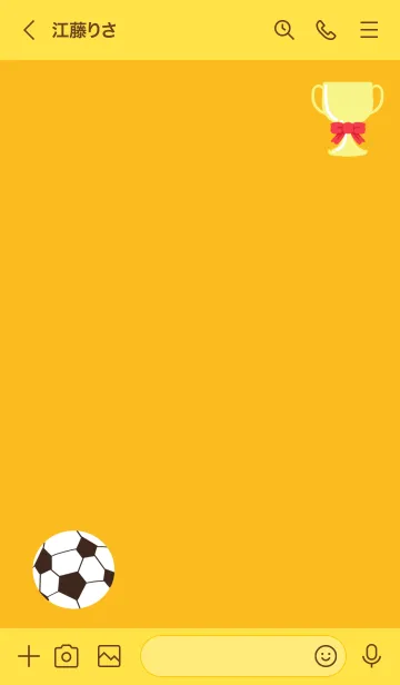 [LINE着せ替え] サッカーの着せかえ イエローの画像3