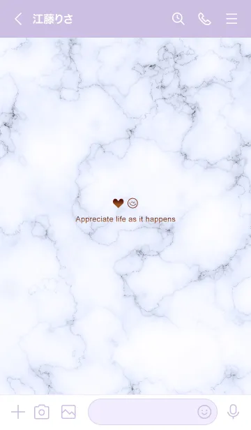 [LINE着せ替え] 今を楽しみ♬大切に♥大理石パープル1_1の画像3
