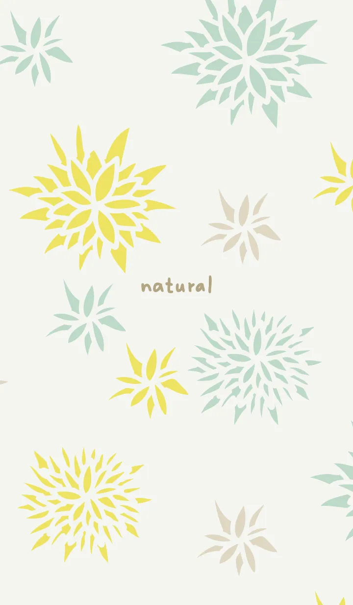 [LINE着せ替え] 手書き花 ベージュ3の画像1