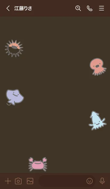 [LINE着せ替え] 茶色と緑 : 海のいきものの画像3