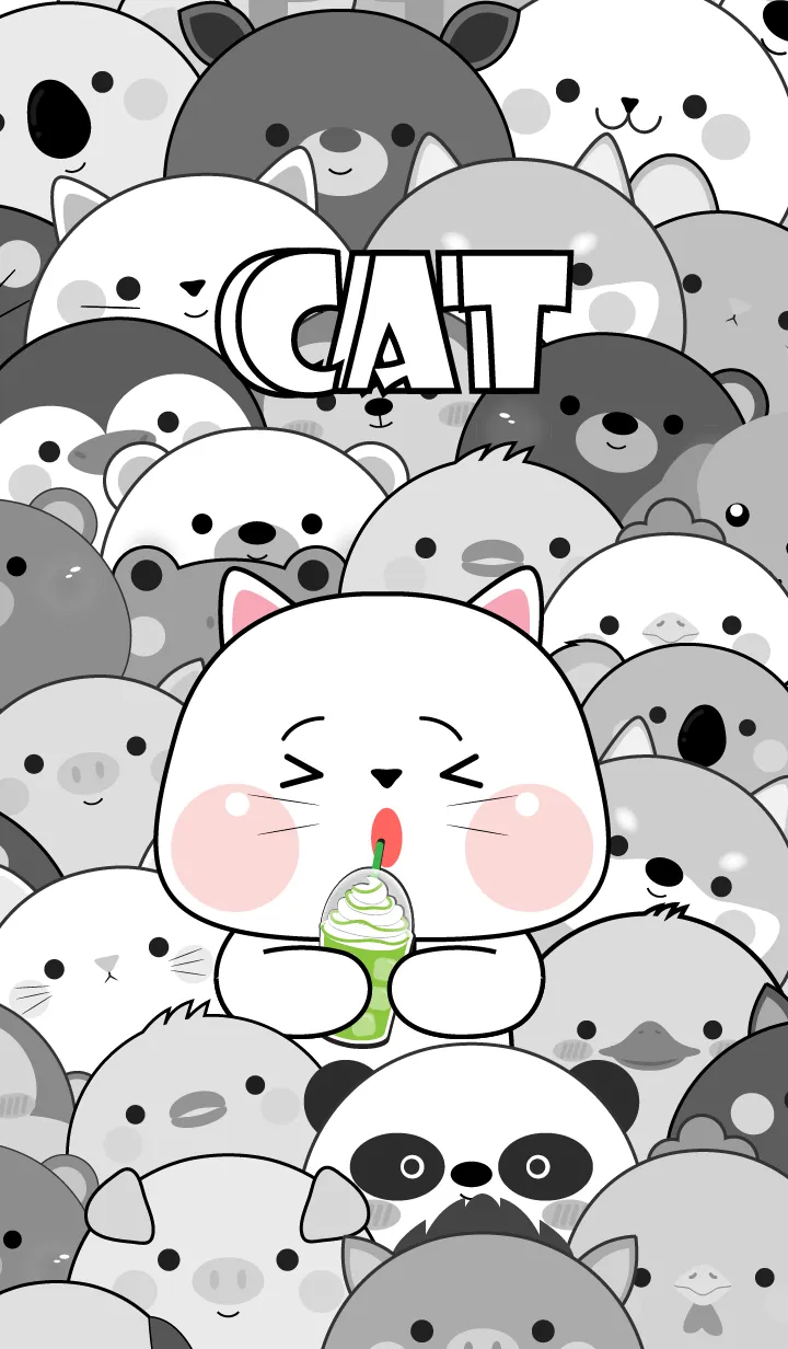 [LINE着せ替え] Simple Special White Cat Theme (JP)の画像1