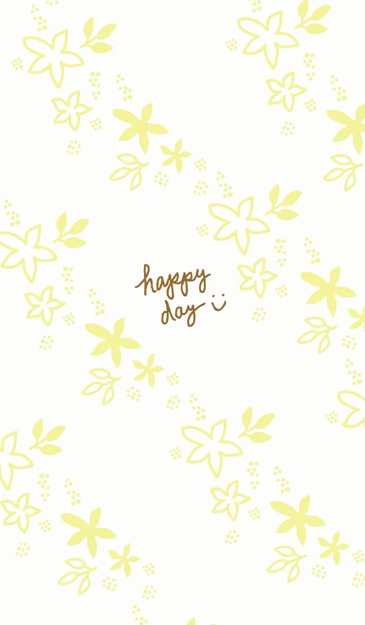 [LINE着せ替え] シンプルくすみフラワーイエロー5の画像1