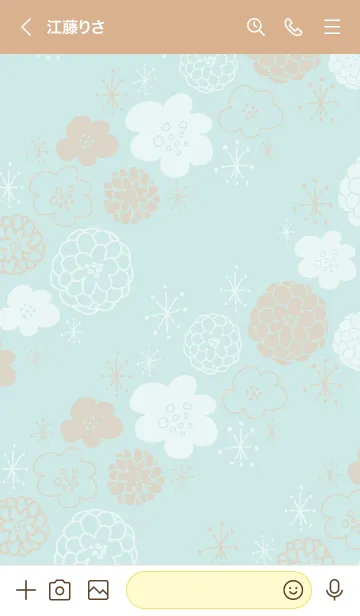 [LINE着せ替え] 白とベージュのお花 キラキラ15の画像3