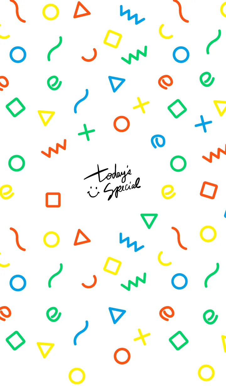 [LINE着せ替え] カラフル図形 白2の画像1