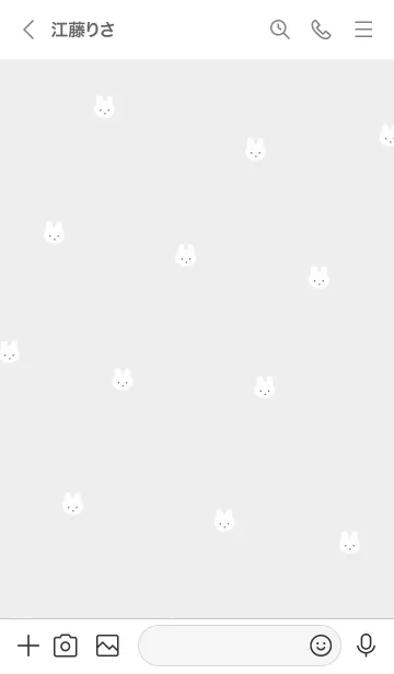 [LINE着せ替え] ふわふわうさぎ /グレーの画像3