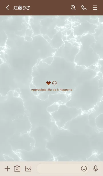 [LINE着せ替え] 今を楽しみ♬大切に♥大理石グリーン15_2の画像3