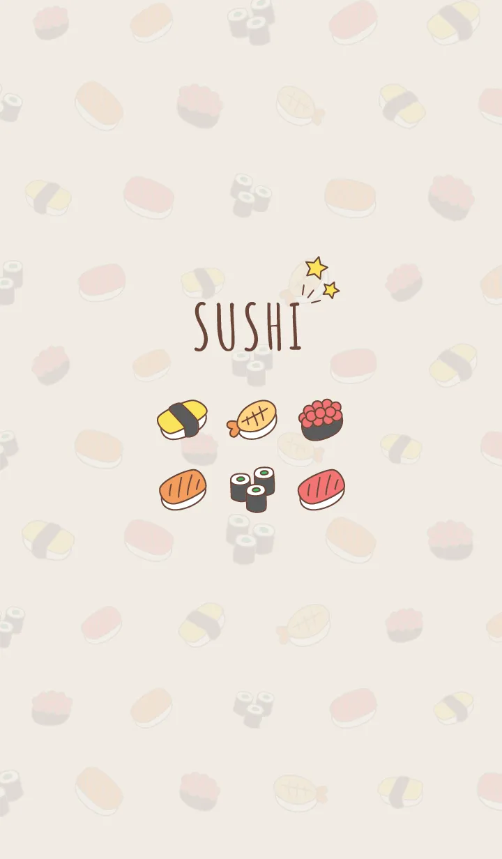 [LINE着せ替え] シンプルな寿司＊ブラウンの画像1