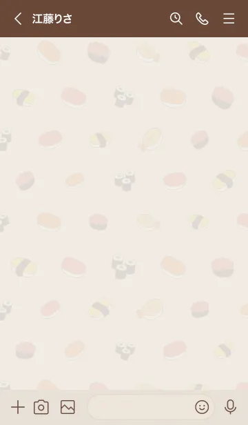 [LINE着せ替え] シンプルな寿司＊ブラウンの画像3