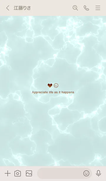 [LINE着せ替え] 今を楽しみ♬大切に♥大理石グリーン16_1の画像3