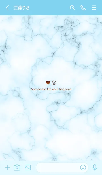 [LINE着せ替え] 今を楽しみ♬大切に♥大理石ブルー20_1の画像3