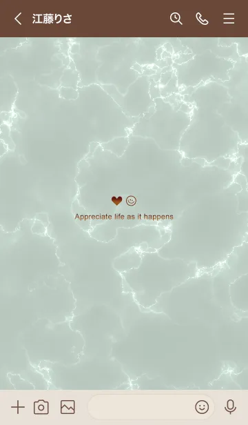 [LINE着せ替え] 今を楽しみ♬大切に♥大理石グリーン18_1の画像3