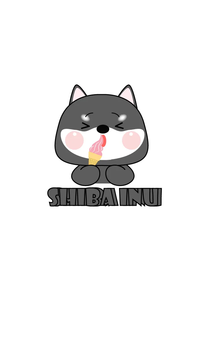 [LINE着せ替え] Black Shiba Inu  Love Food Theme (JP)の画像1