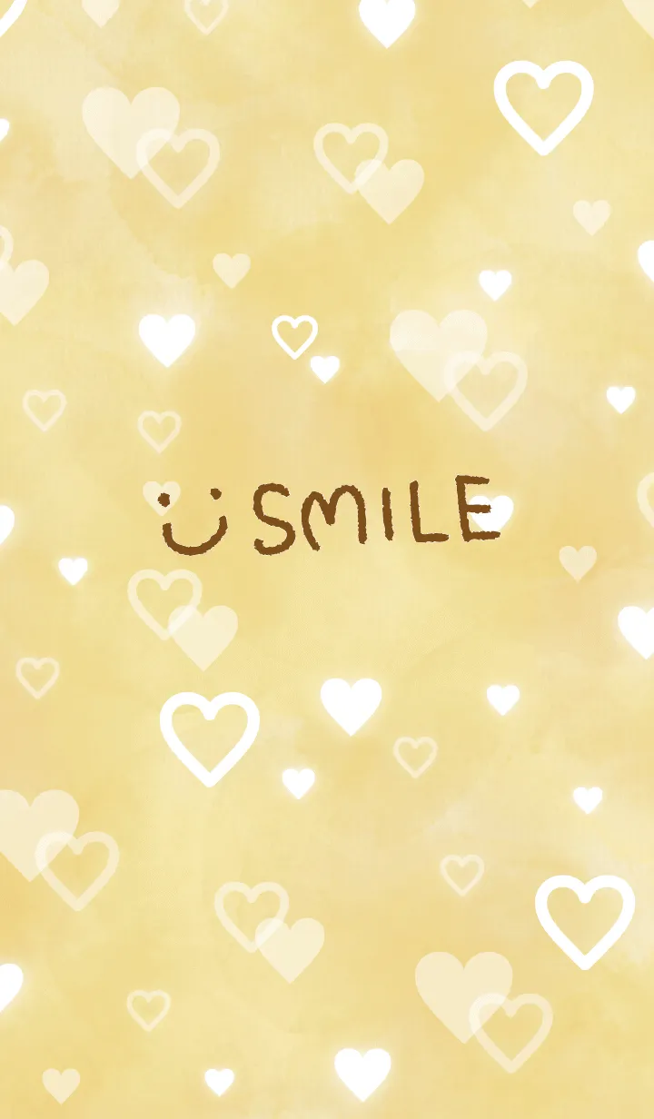 [LINE着せ替え] スマイルベージュ-ハートたくさん27-の画像1