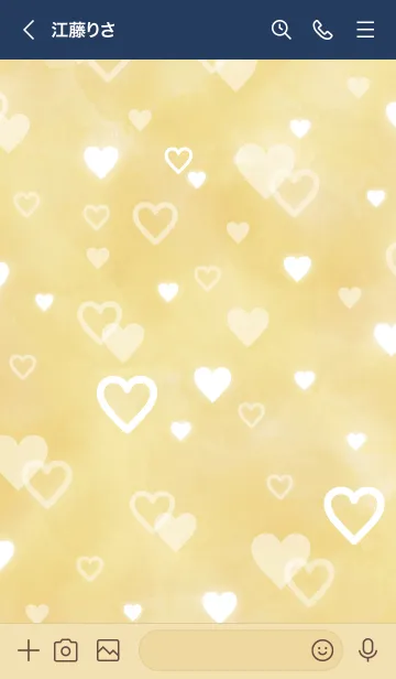 [LINE着せ替え] スマイルベージュ-ハートたくさん27-の画像3