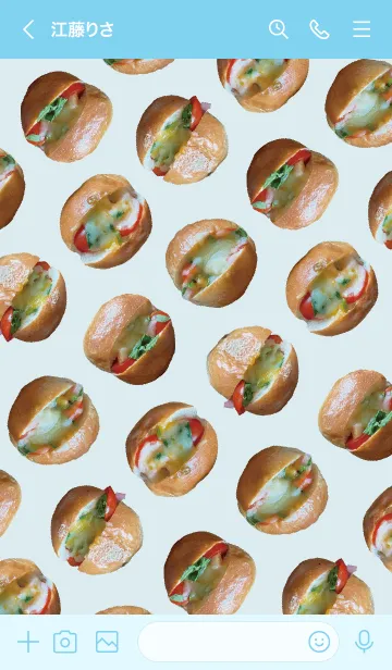 [LINE着せ替え] 青 : ミニサンドイッチの画像3