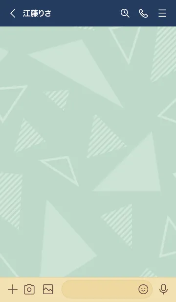 [LINE着せ替え] シンプル 白三角 グリーン4の画像3