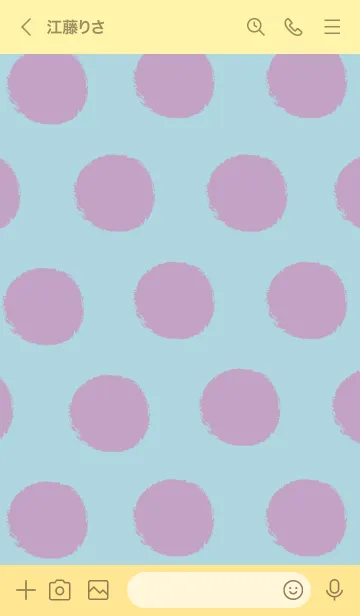 [LINE着せ替え] Purple polka dots and yellowの画像3