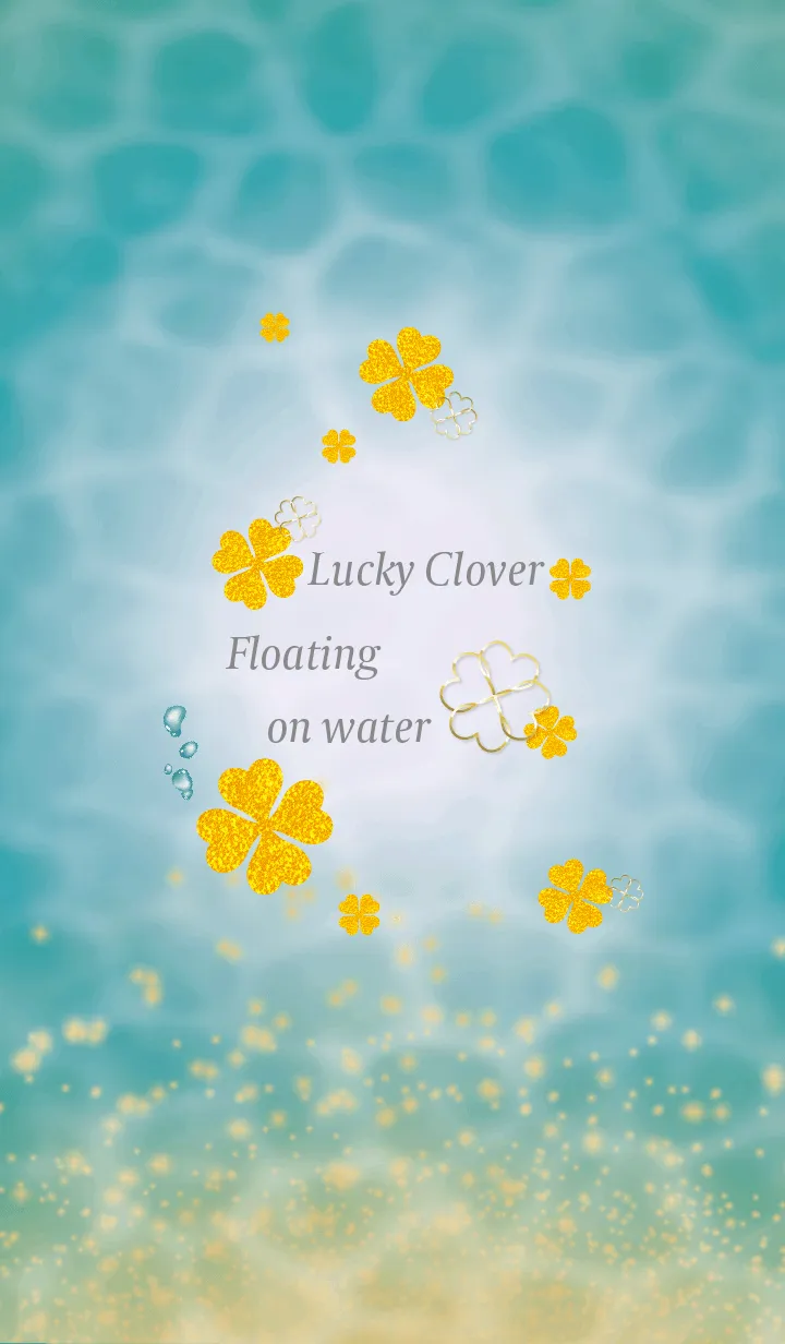 [LINE着せ替え] エメラルドグリーン : 心洗う水面の四葉の画像1