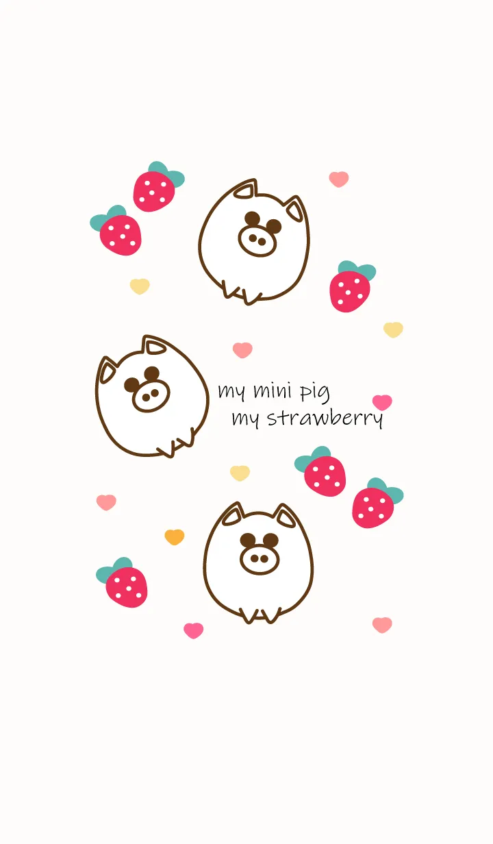 [LINE着せ替え] Pig & Strawberry 12の画像1