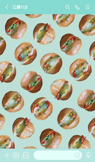 [LINE着せ替え] 青緑 : ミニサンドイッチの画像3