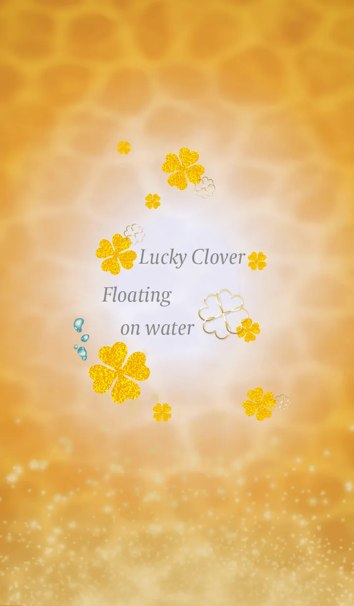 [LINE着せ替え] オレンジ : 心洗う水面の四葉の画像1