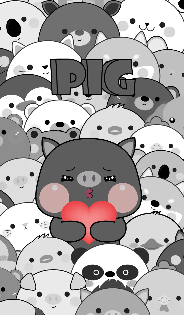 [LINE着せ替え] Simple Special Black Pig Theme (JP)の画像1