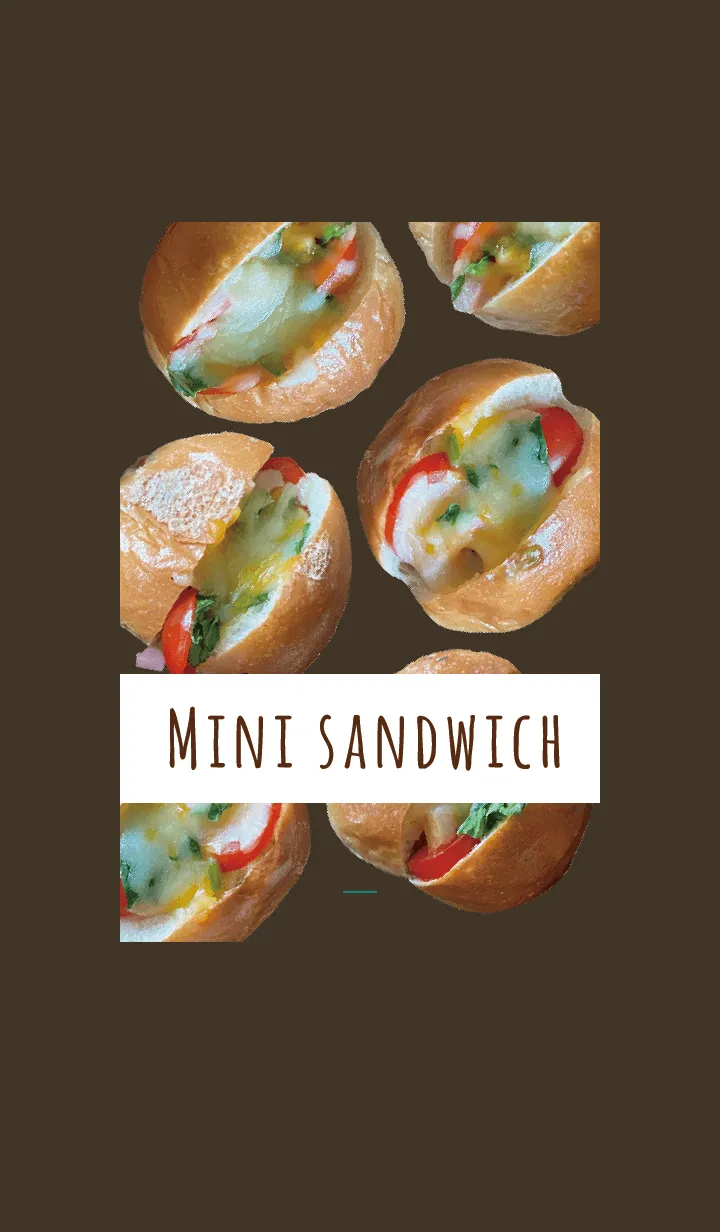 [LINE着せ替え] 茶色と緑 : ミニサンドイッチの画像1