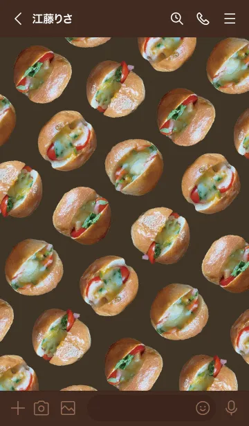 [LINE着せ替え] 茶色と緑 : ミニサンドイッチの画像3