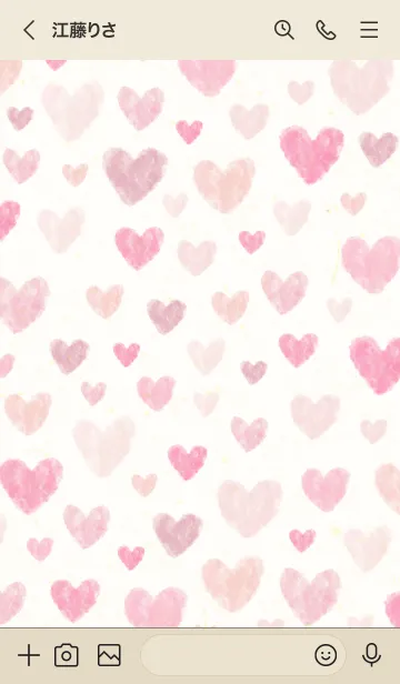 [LINE着せ替え] 水彩 ピンクハート15の画像3