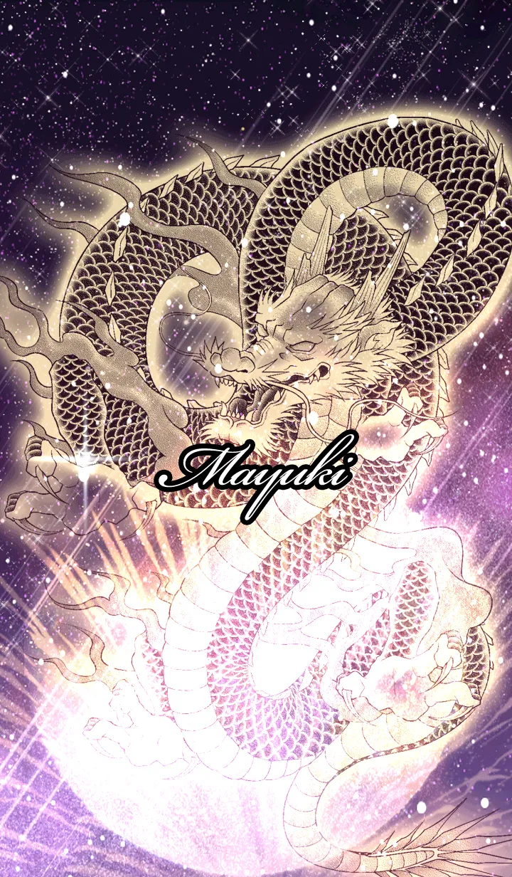 [LINE着せ替え] まゆき用金色龍で運気UP！の画像1