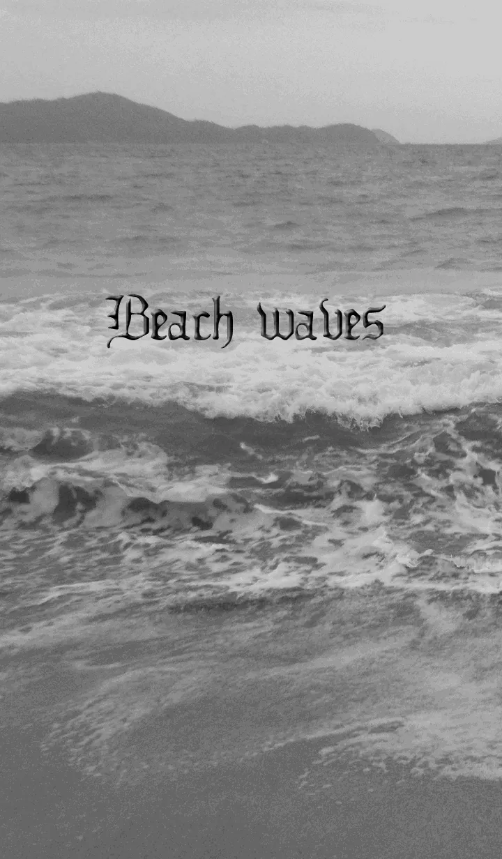 [LINE着せ替え] 波打ち際の海がモノクロでシンプルな雰囲気の画像1