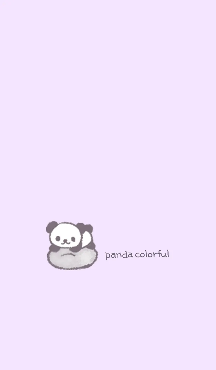 [LINE着せ替え] Panda colorful - Purple Polka dotsの画像1