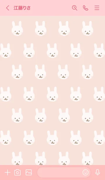 [LINE着せ替え] うさちゃん たくさん ピンク2の画像3