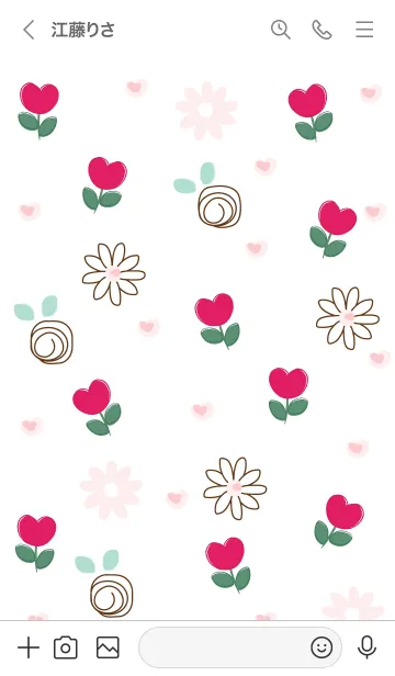 [LINE着せ替え] mini red flowers 14の画像3