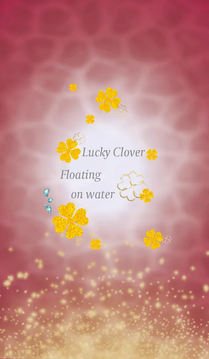 [LINE着せ替え] ボルドー : 心洗う水面の四葉の画像1