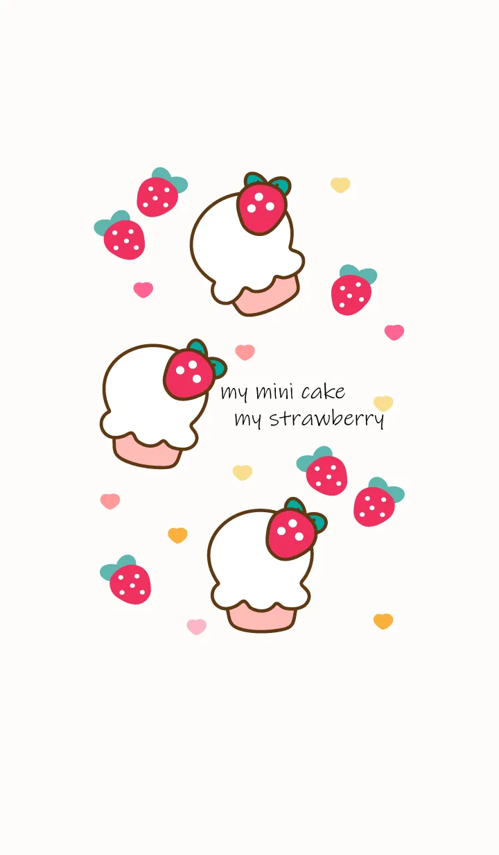 [LINE着せ替え] Mini cake & Strawberry 13の画像1