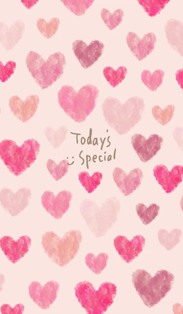 [LINE着せ替え] 水彩ピンクハート たくさん11の画像1