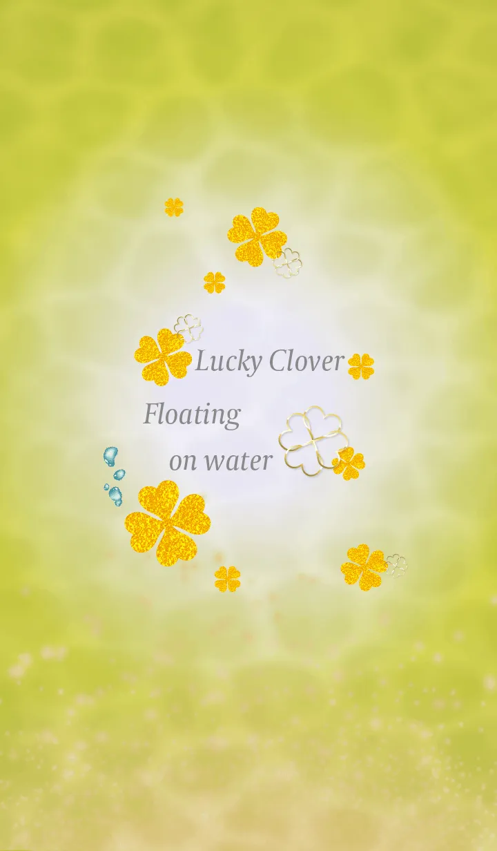 [LINE着せ替え] 黒と黄色 : 心洗う水面の四葉の画像1