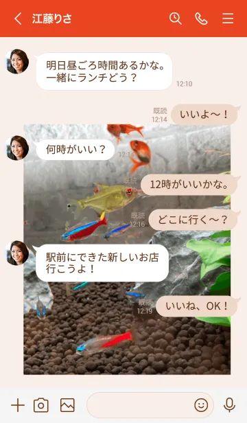 [LINE着せ替え] ネイチャー アクアリウム 淡水魚の画像4