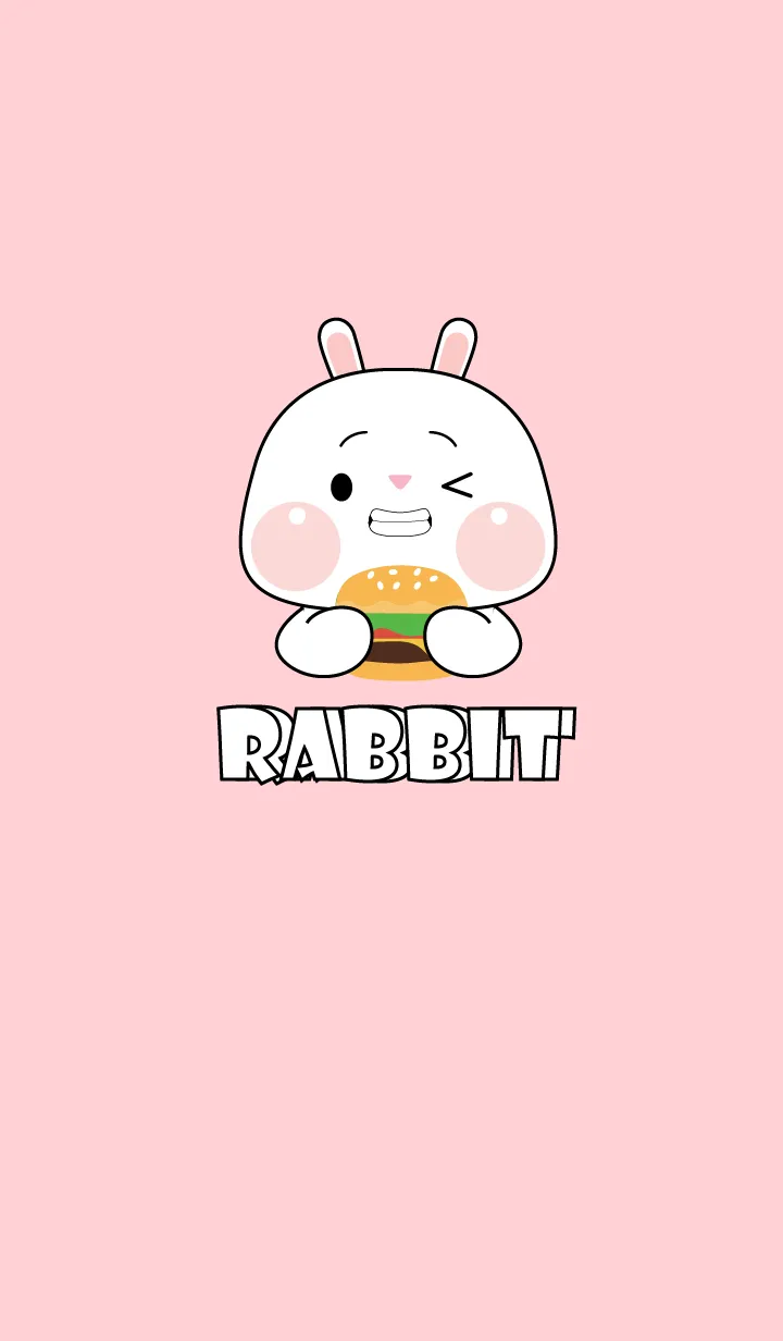 [LINE着せ替え] Simple White Rabbit Love Food Theme (JP)の画像1