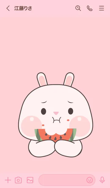 [LINE着せ替え] Simple White Rabbit Love Food Theme (JP)の画像3