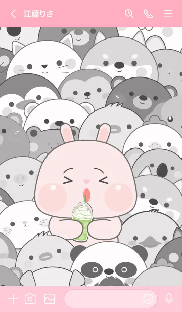 [LINE着せ替え] Simple Special Pink  Rabbit Theme (JP)の画像3