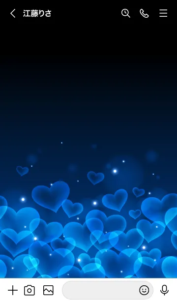 [LINE着せ替え] INK BLUE HEARTの画像3