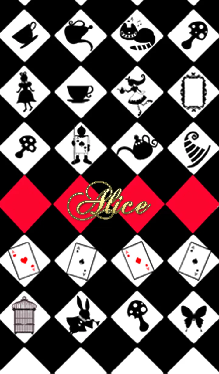 [LINE着せ替え] 黒と赤の不思議の国とアリス*16の画像1