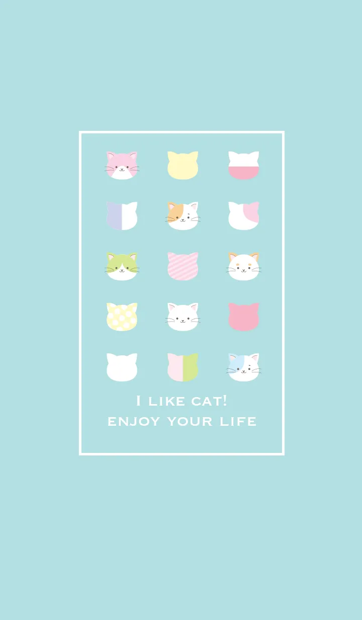 [LINE着せ替え] I LIKE CAT_green_enjoy your lifeの画像1