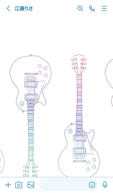 [LINE着せ替え] カラフルなハムバッカーのギターの画像3