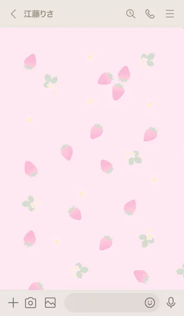 [LINE着せ替え] スマイル苺ピンク色4の画像3